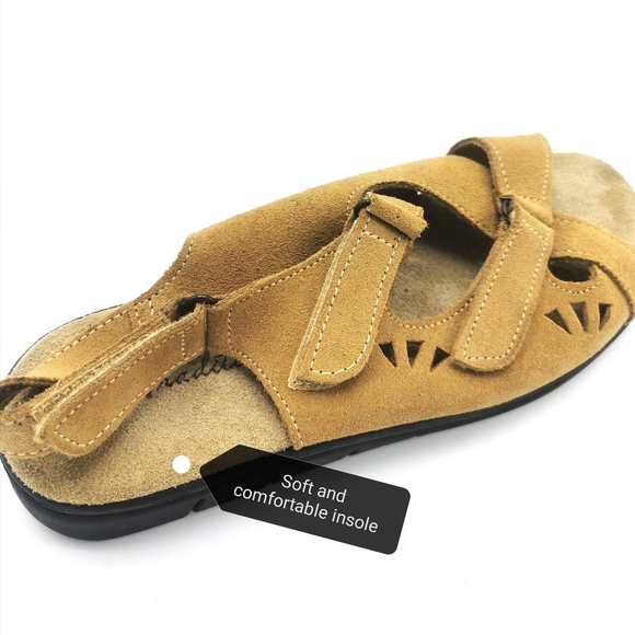 SIZE 7 B Traditions, Brown Leather Suede NWOB - Picture 4 of 6